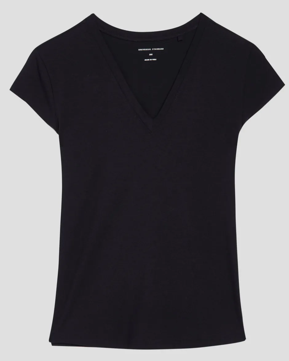 Universal Standard Ashley V Neck Cap Sleeve Tee