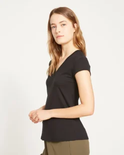 Universal Standard Ashley V Neck Cap Sleeve Tee