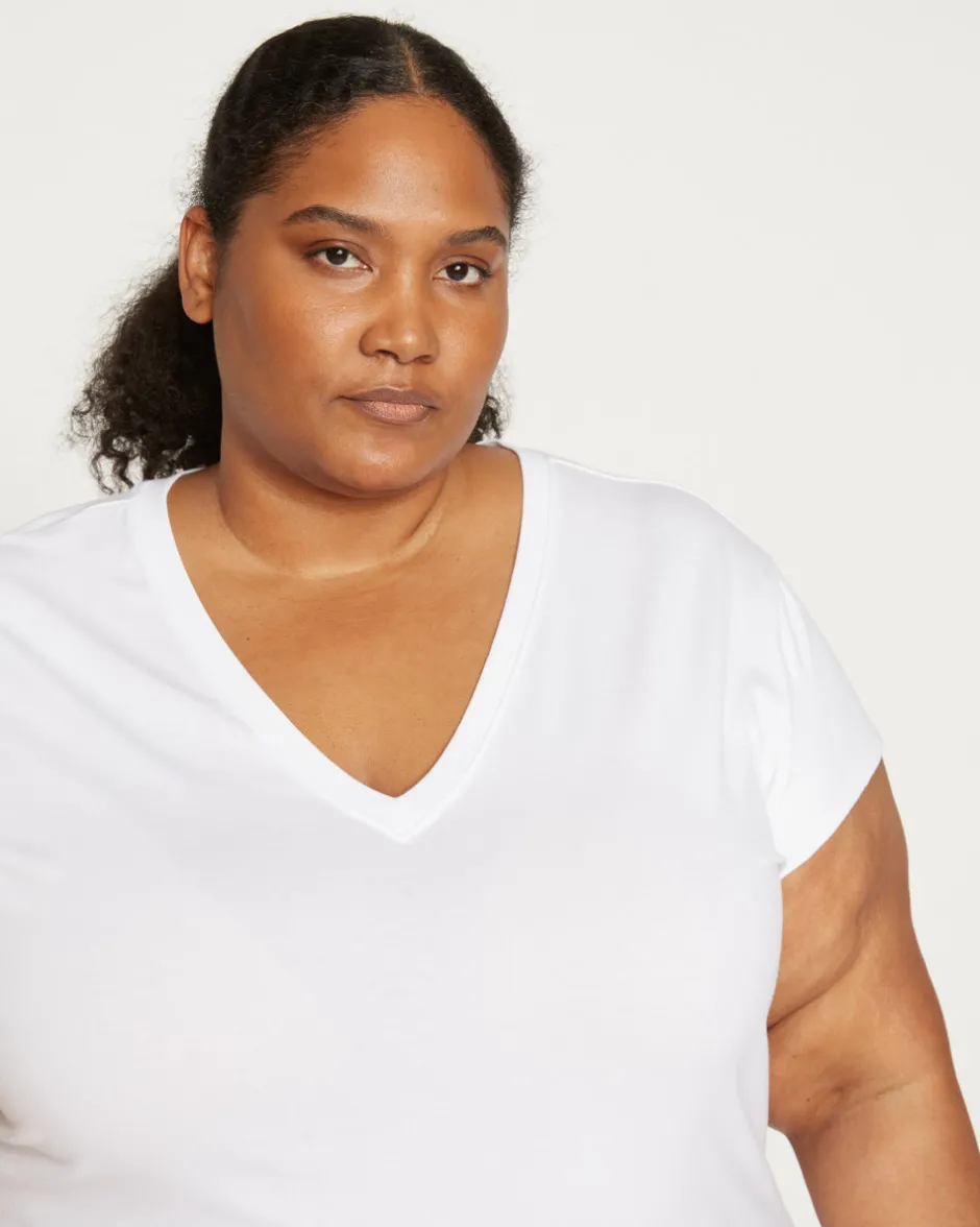 Universal Standard Ashley V Neck Cap Sleeve Tee