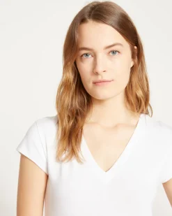 Universal Standard Ashley V Neck Cap Sleeve Tee