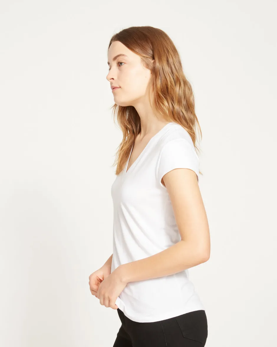 Universal Standard Ashley V Neck Cap Sleeve Tee