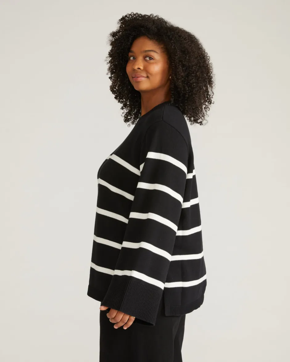 Universal Standard Bardot Wide Sleeve Cotton Sweater