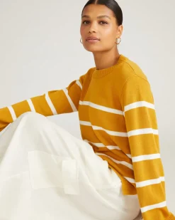 Universal Standard Bardot Wide Sleeve Cotton Sweater