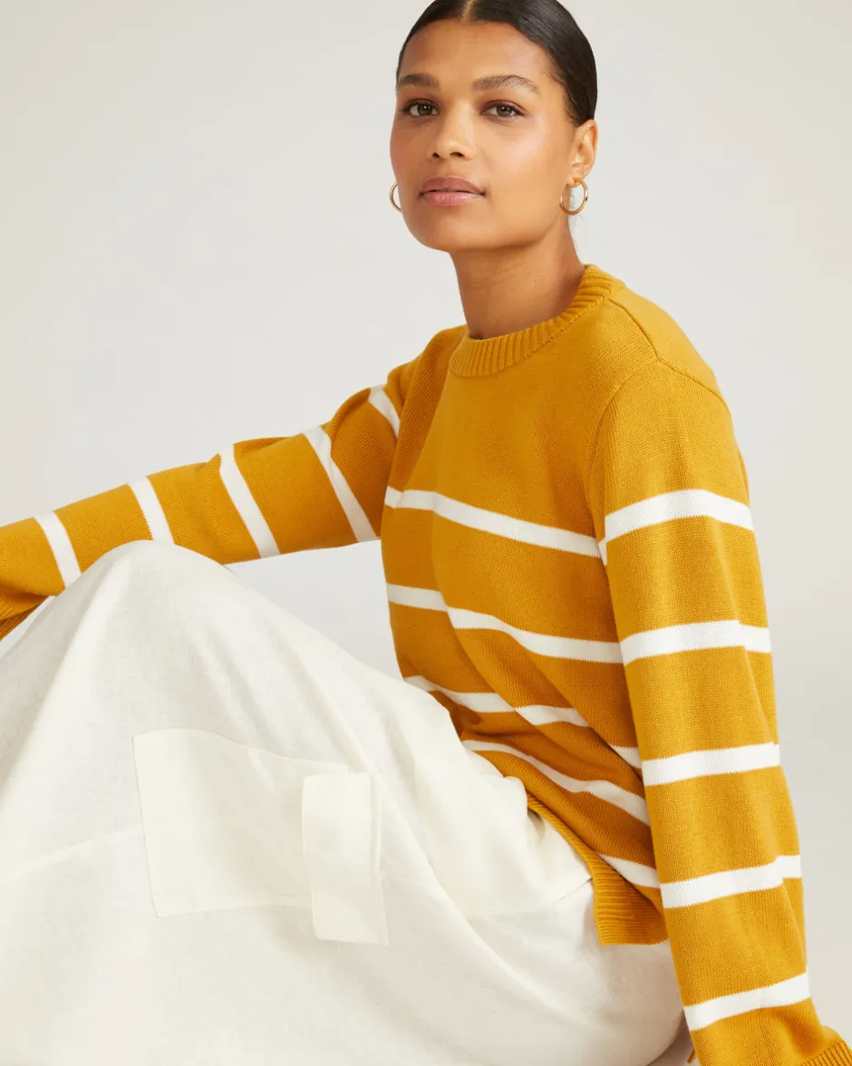 Universal Standard Bardot Wide Sleeve Cotton Sweater
