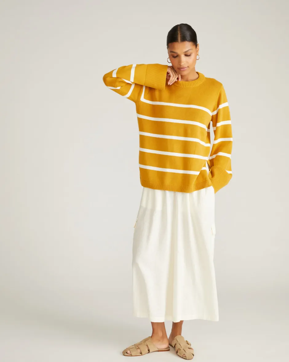 Universal Standard Bardot Wide Sleeve Cotton Sweater