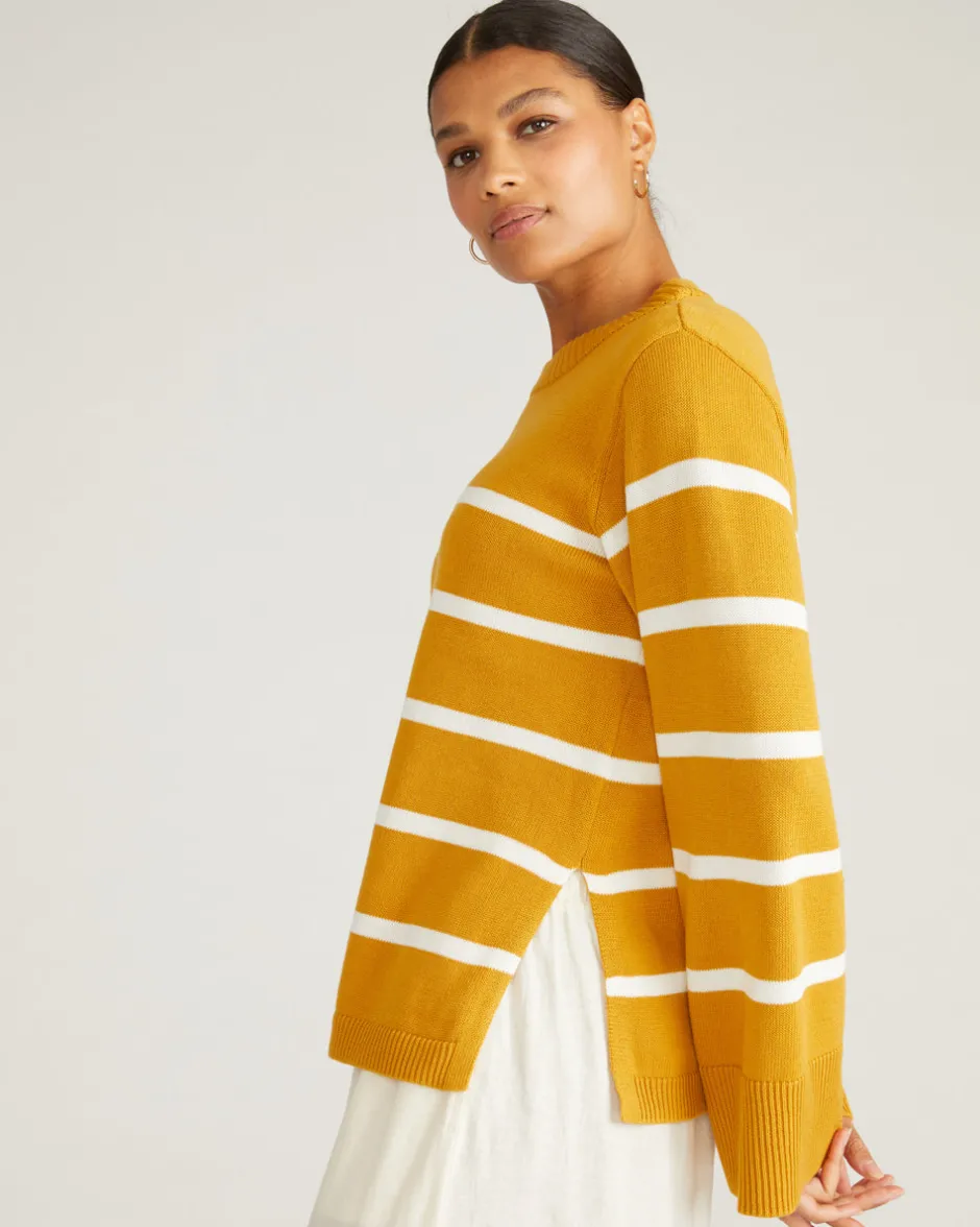 Universal Standard Bardot Wide Sleeve Cotton Sweater