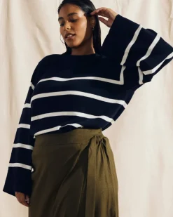 Universal Standard Bardot Wide Sleeve Cotton Sweater
