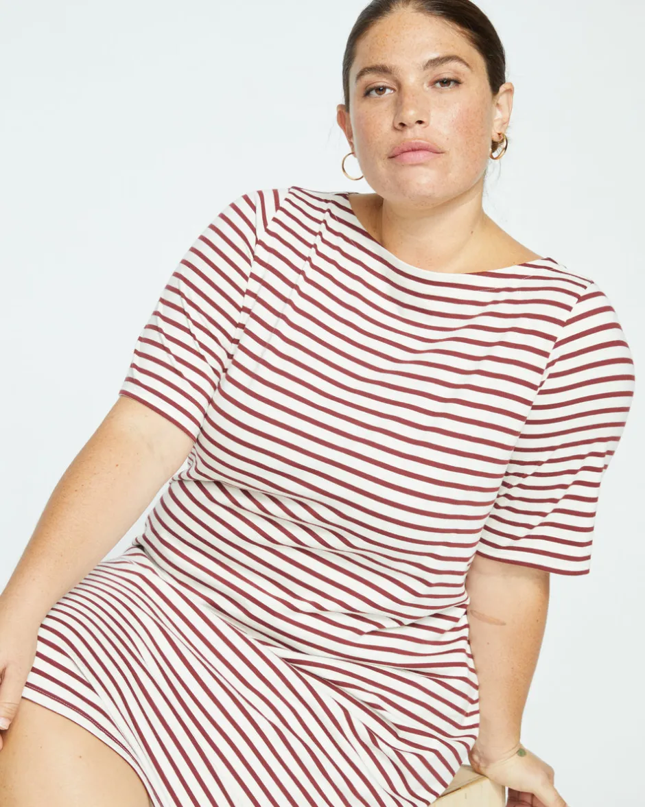 Universal Standard Belle Breton Stripe Jersey Dress