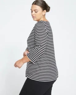 Universal Standard Belle Breton Stripe Jersey Tee