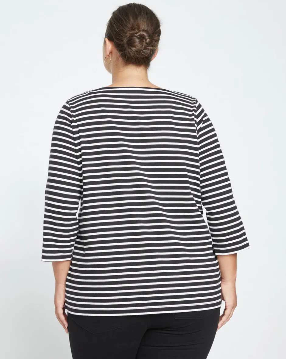Universal Standard Belle Breton Stripe Jersey Tee