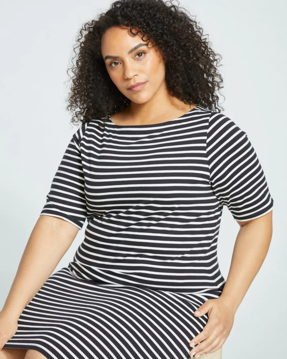 Universal Standard Belle Breton Stripe Jersey Dress