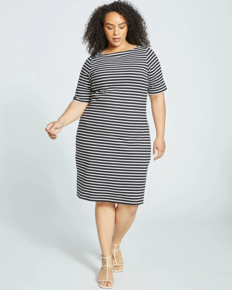 Universal Standard Belle Breton Stripe Jersey Dress
