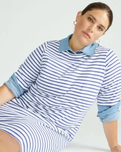 Universal Standard Belle Breton Stripe Jersey Dress