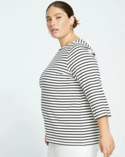 Universal Standard Belle Breton Stripe Jersey Tee
