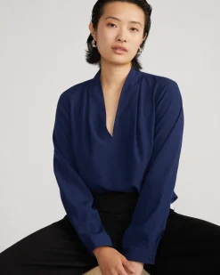Universal Standard Better-Than-Silk Long Sleeve V-Neck Top