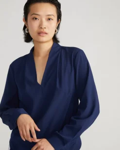 Universal Standard Better-Than-Silk Long Sleeve V-Neck Top