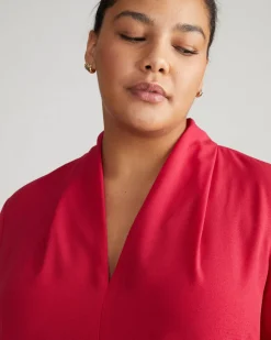 Universal Standard Better-Than-Silk Long Sleeve V-Neck Top