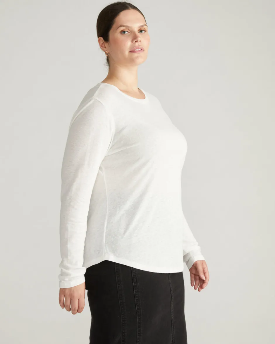 Universal Standard Breeze Stretch Linen Long Sleeve Tee