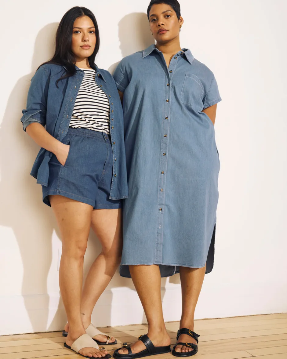 Universal Standard Capri Chambray Shorts