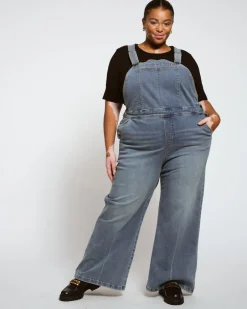 Universal Standard Casey Wide Leg Denim Overalls