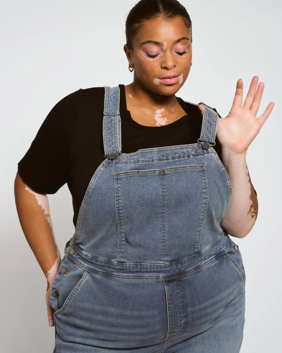 Universal Standard Casey Wide Leg Denim Overalls
