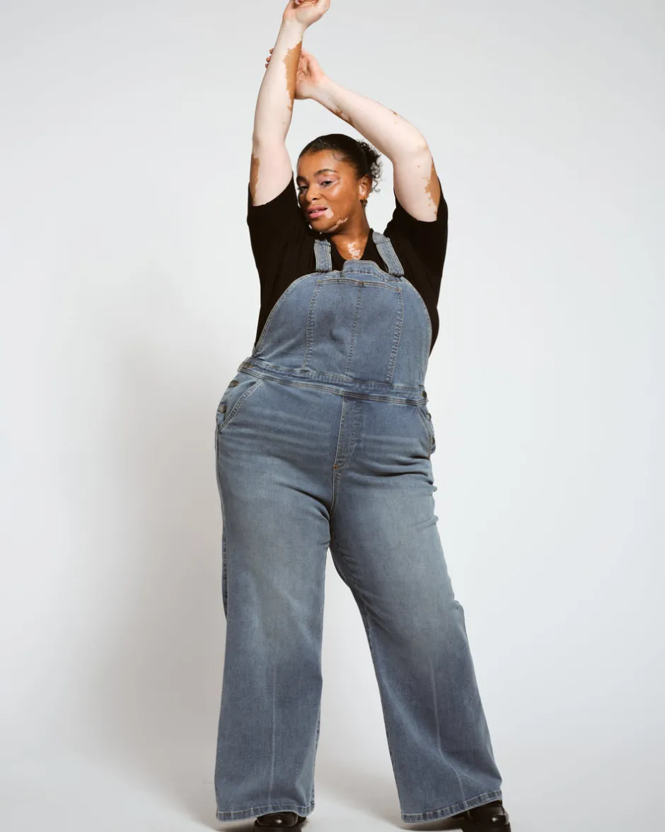 Universal Standard Casey Wide Leg Denim Overalls