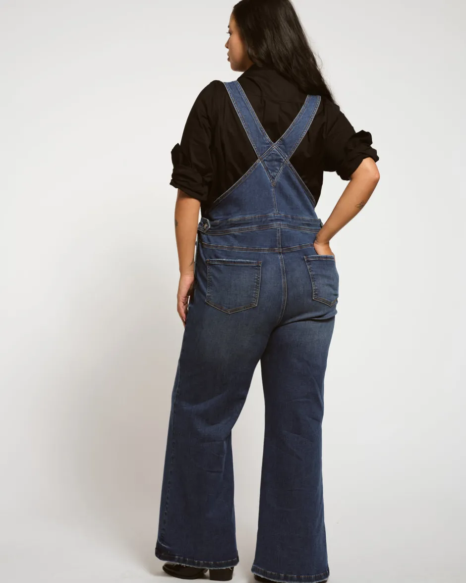 Universal Standard Casey Wide Leg Denim Overalls