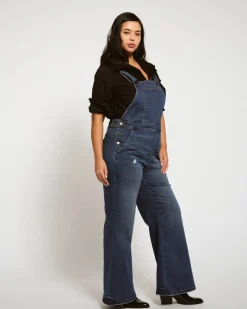 Universal Standard Casey Wide Leg Denim Overalls