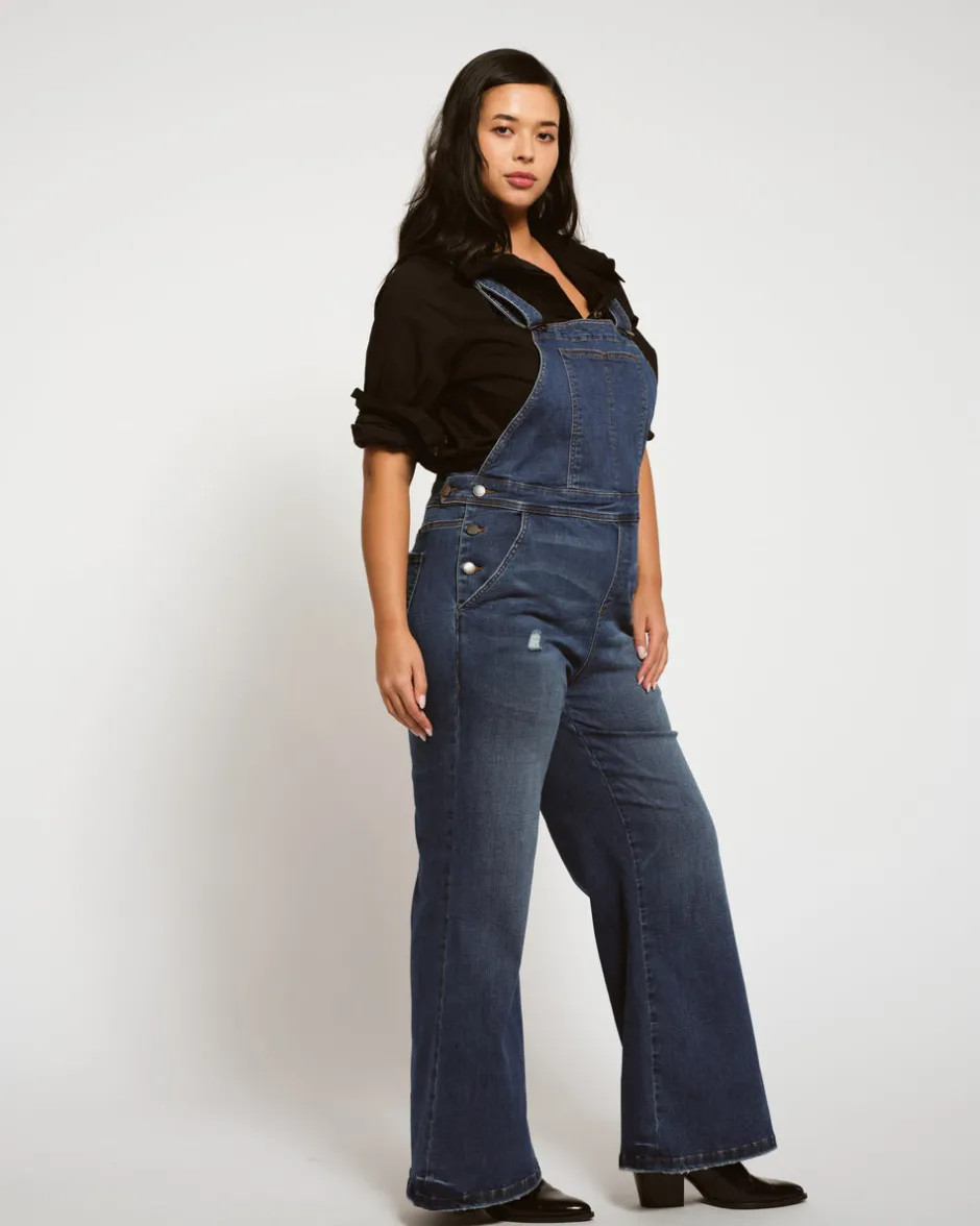 Universal Standard Casey Wide Leg Denim Overalls