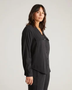 Universal Standard Cooling Stretch Cupro Button-Down Blouse