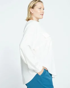 Universal Standard Cooling Stretch Cupro Button-Down Blouse