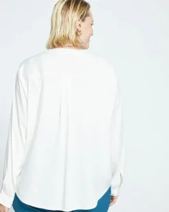Universal Standard Cooling Stretch Cupro Button-Down Blouse