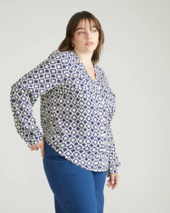 Universal Standard Cooling Stretch Cupro Button-Down Blouse