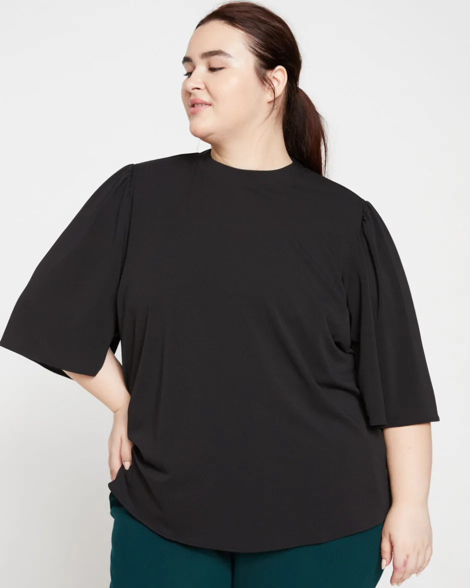 Universal Standard Crepe Jersey Capelet Blouse