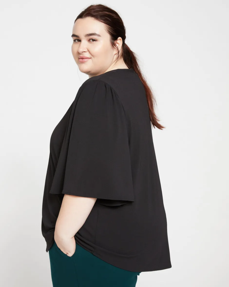 Universal Standard Crepe Jersey Capelet Blouse
