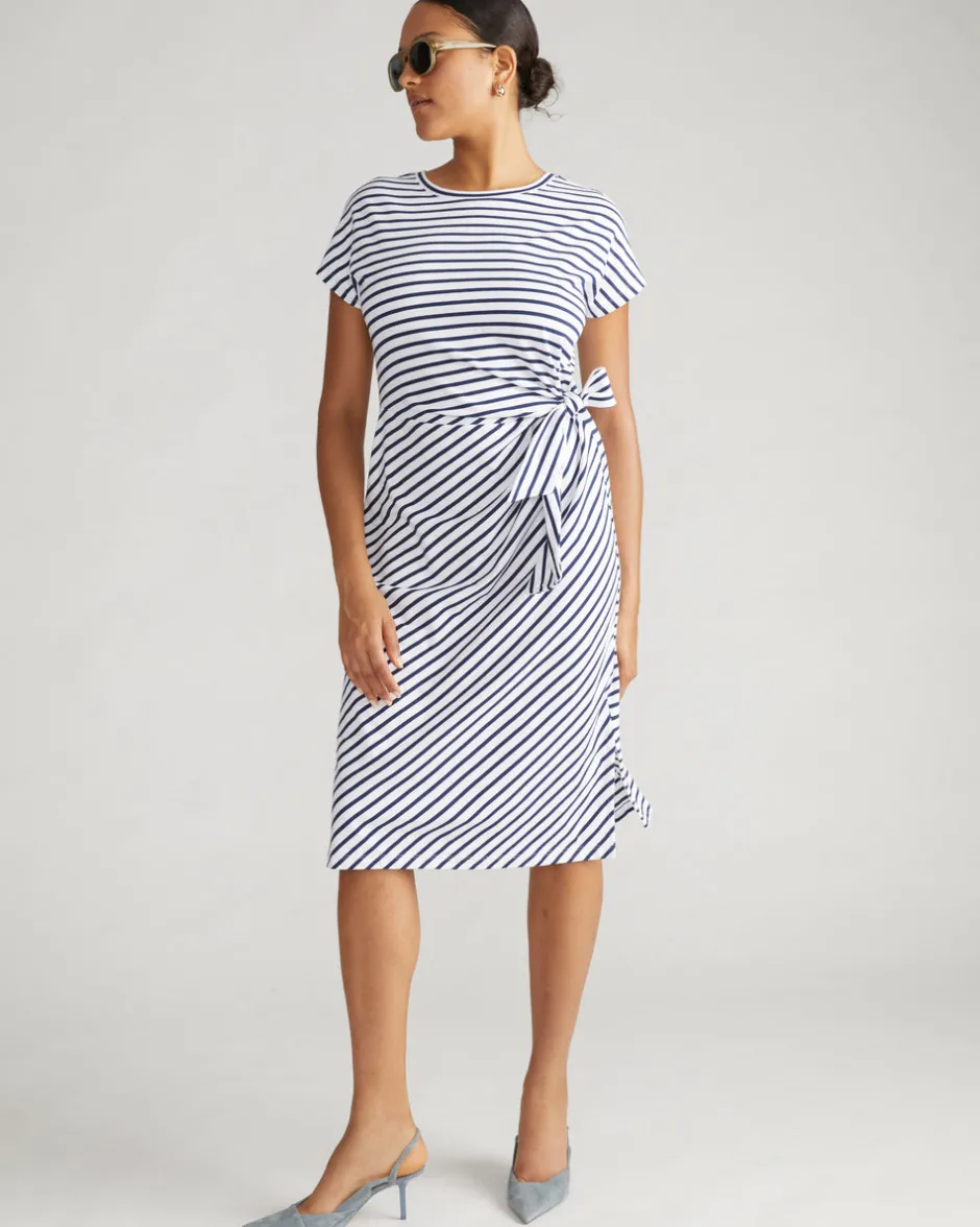 Universal Standard Crescent Breton Stripe Knot Dress
