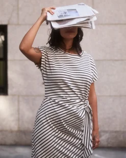 Universal Standard Crescent Breton Stripe Knot Dress