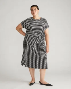 Universal Standard Crescent Breton Stripe Knot Dress