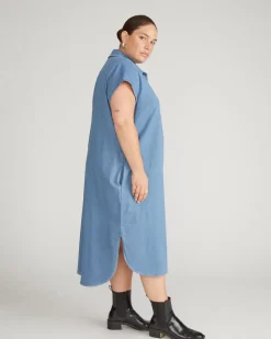 Universal Standard Dune Cotton Chambray Shirtdress