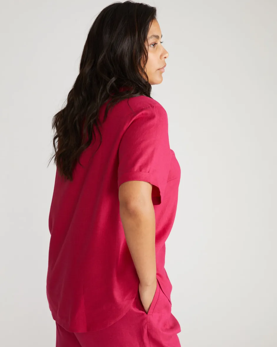 Universal Standard Dune Short Sleeve Linen Shirt