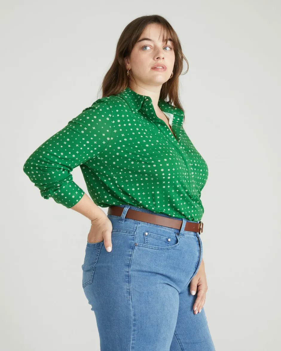 Universal Standard Elbe Popover Liquid Jersey Shirt Classic Fit