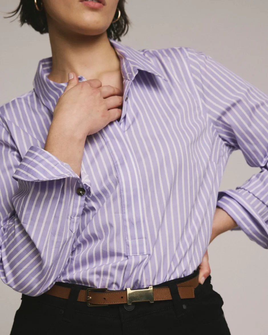 Universal Standard Elbe Popover Stretch Poplin Shirt Classic Fit