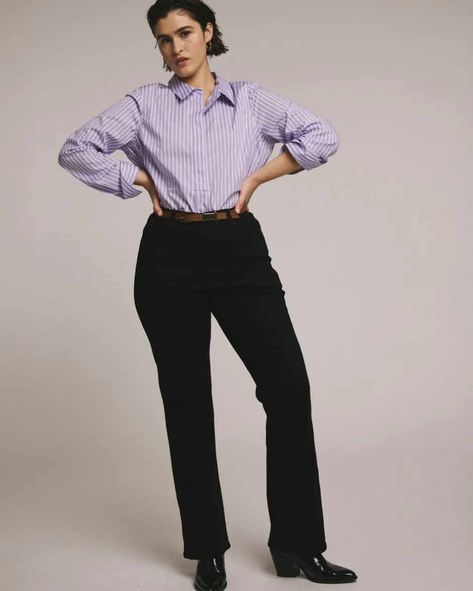 Universal Standard Elbe Popover Stretch Poplin Shirt Classic Fit