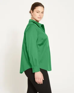 Universal Standard Elbe Popover Stretch Poplin Shirt Classic Fit