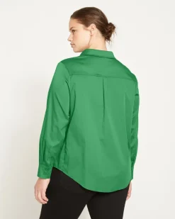 Universal Standard Elbe Popover Stretch Poplin Shirt Classic Fit