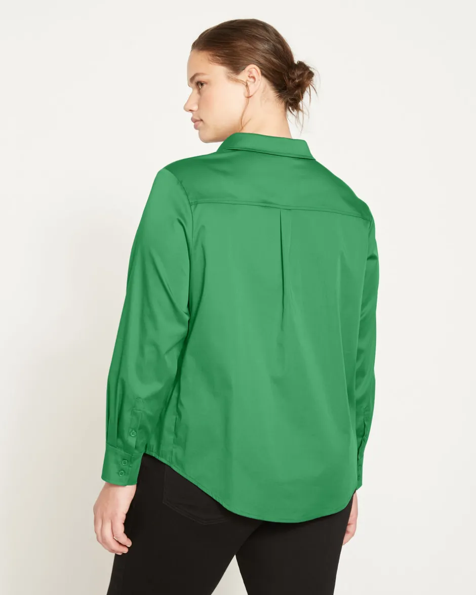 Universal Standard Elbe Popover Stretch Poplin Shirt Classic Fit