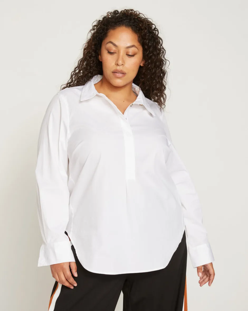 Universal Standard Elbe Popover Stretch Poplin Shirt Classic Fit