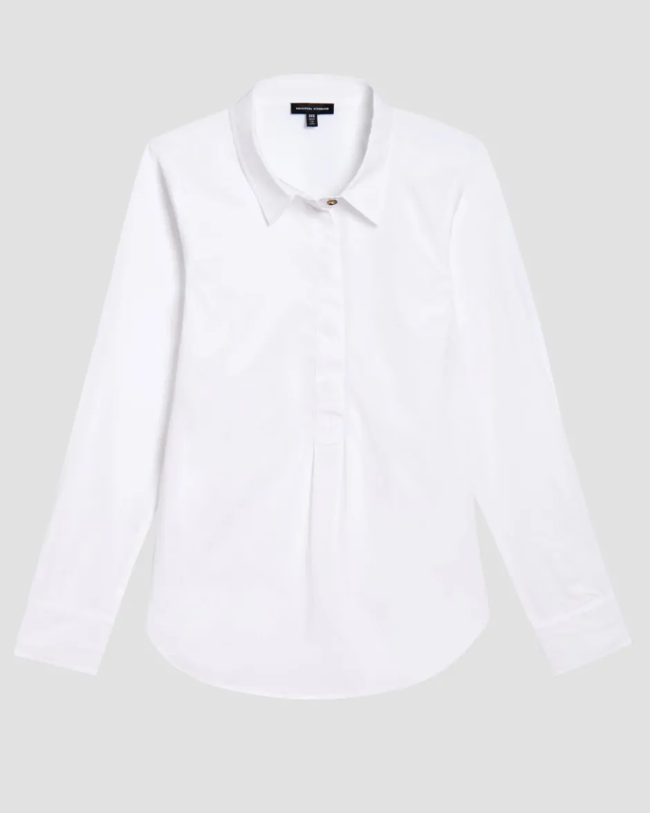 Universal Standard Elbe Popover Stretch Poplin Shirt Classic Fit