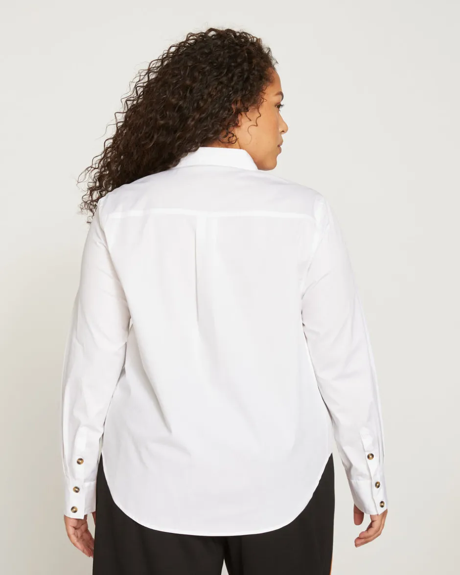 Universal Standard Elbe Popover Stretch Poplin Shirt Classic Fit