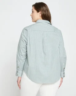 Universal Standard Elbe Popover Stretch Poplin Shirt Classic Fit